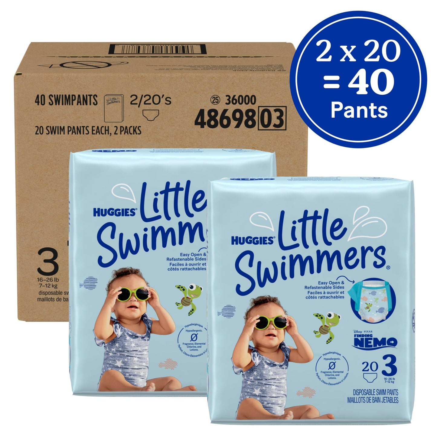 Huggies Little Swimmers Disposable Swimming Diapers, Size 4 (24-34 lbs), 18 Ct