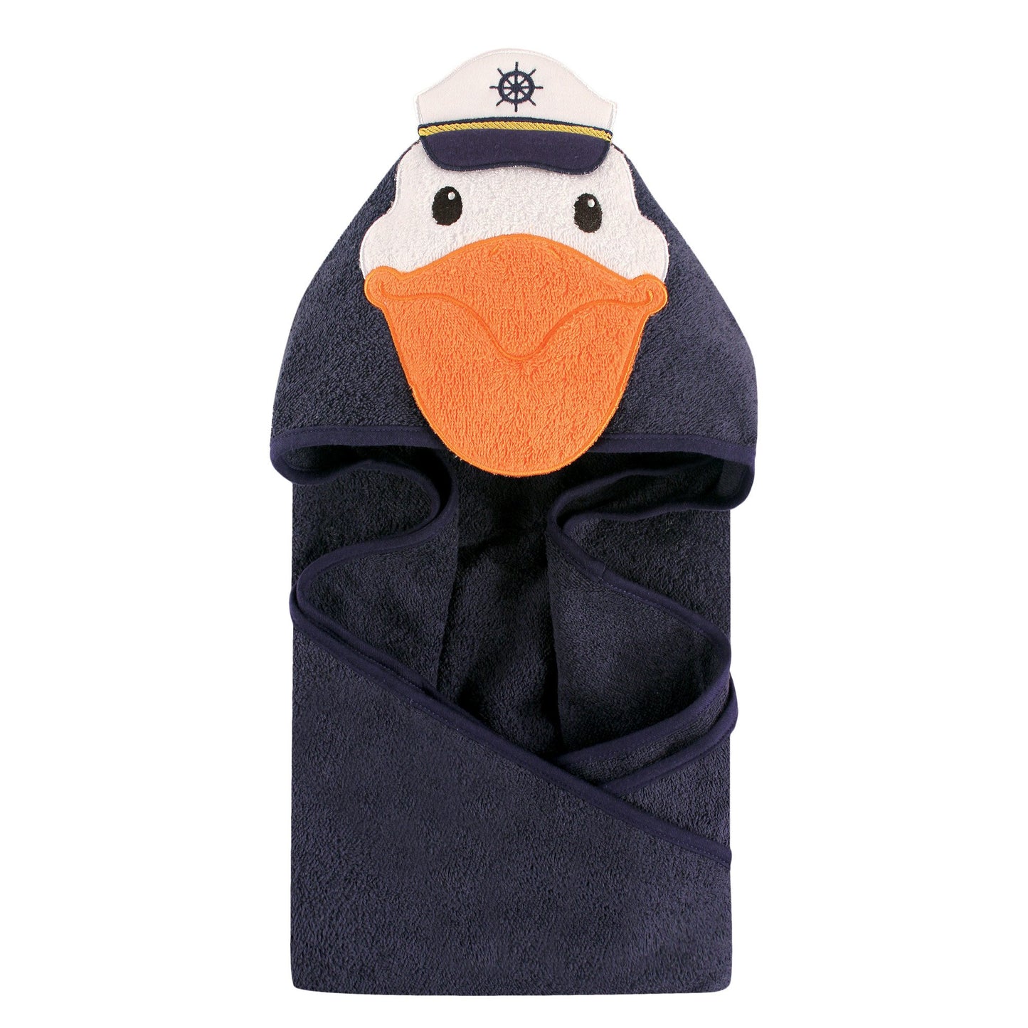 Hudson Baby Unisex Baby Cotton Animal Face Hooded Towel, Pretty Elephant, One Size