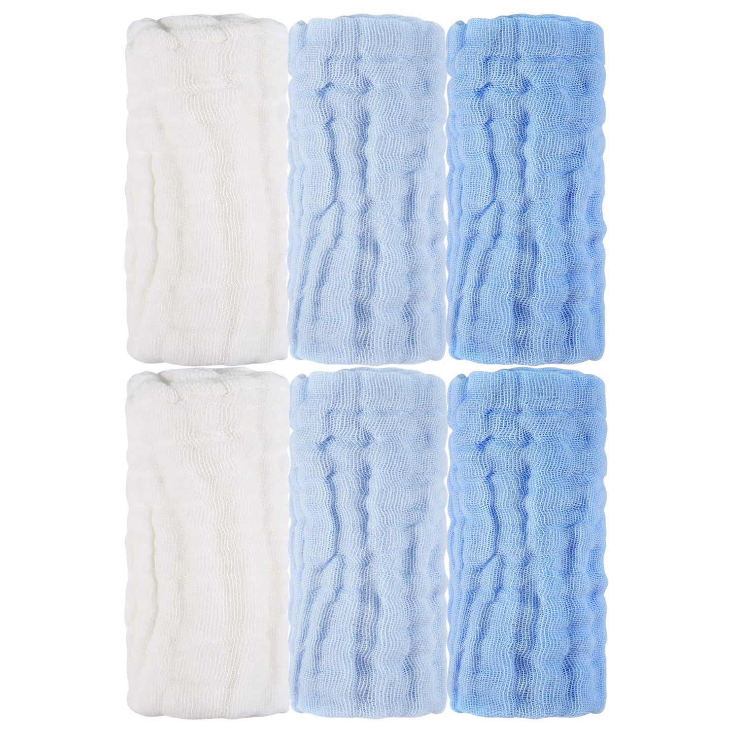 MUKIN Baby Washcloths and Burp Cloths, Soft Absorbent Towels for Newborns, 6 Pack, 12x12 Inches (Pink)