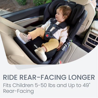 Britax Poplar S Convertible Car Seat, 2-in-1 Car Seat with Slim 17-Inch Design, ClickTight Technology, Arctic Onyx