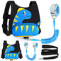 Accmor Toddler Harness with Leash, Cute Dinosaur Kids Harness + Anti Lost Wrist Link, Mini Child Harness Leash Wristband Strap Belt Protector for Baby Boys Girls to Outdoor Travel (Blue)