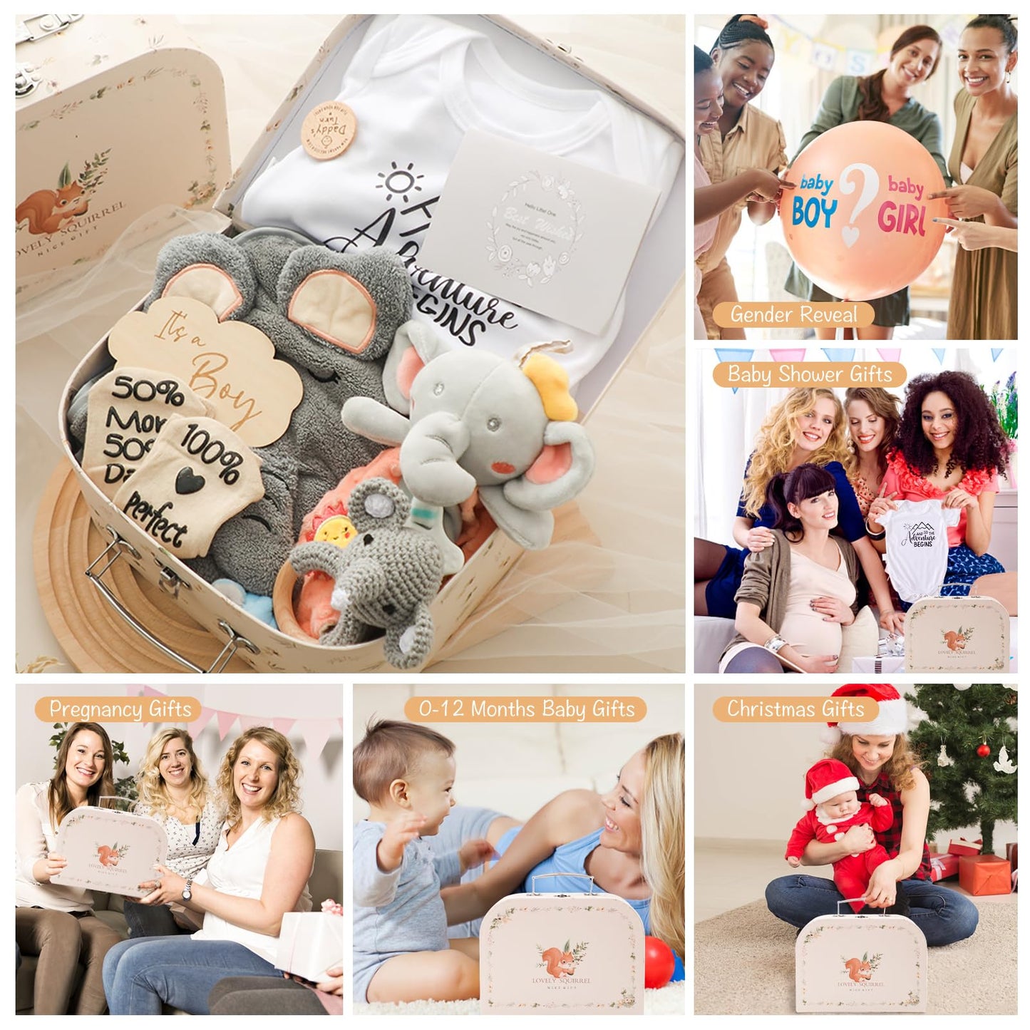 Bopoobo Baby Shower Gifts for Boys - New Born Gifts, Unique Essentials: Onesie, Blanket, Rattle, Lovey, Socks, Decision Coins, Milestone