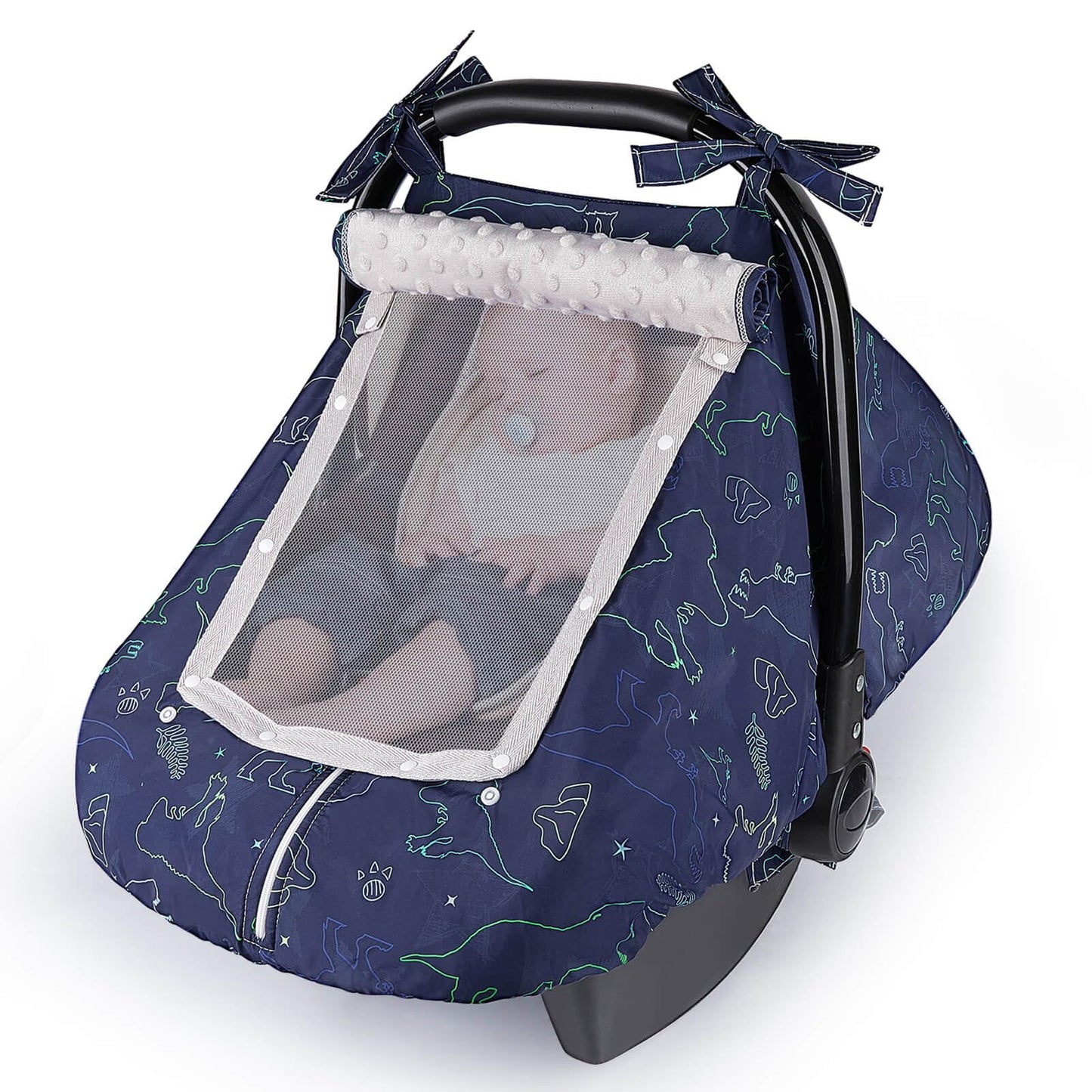 Unicorn Castle Baby Car Seat Cover Infant Car Seat Covers for Babies Breathable Car Seat Canopy Mesh Window Carseat Cover for Four Seasons Newborn