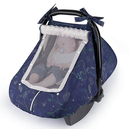 Unicorn Castle Baby Car Seat Cover Infant Car Seat Covers for Babies Breathable Car Seat Canopy Mesh Window Carseat Cover for Four Seasons Newborn
