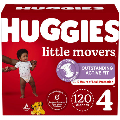 Huggies Size 6 Diapers, Little Movers Baby Diapers, Size 6 (35+ lbs), 108 Count, Packaging May Vary