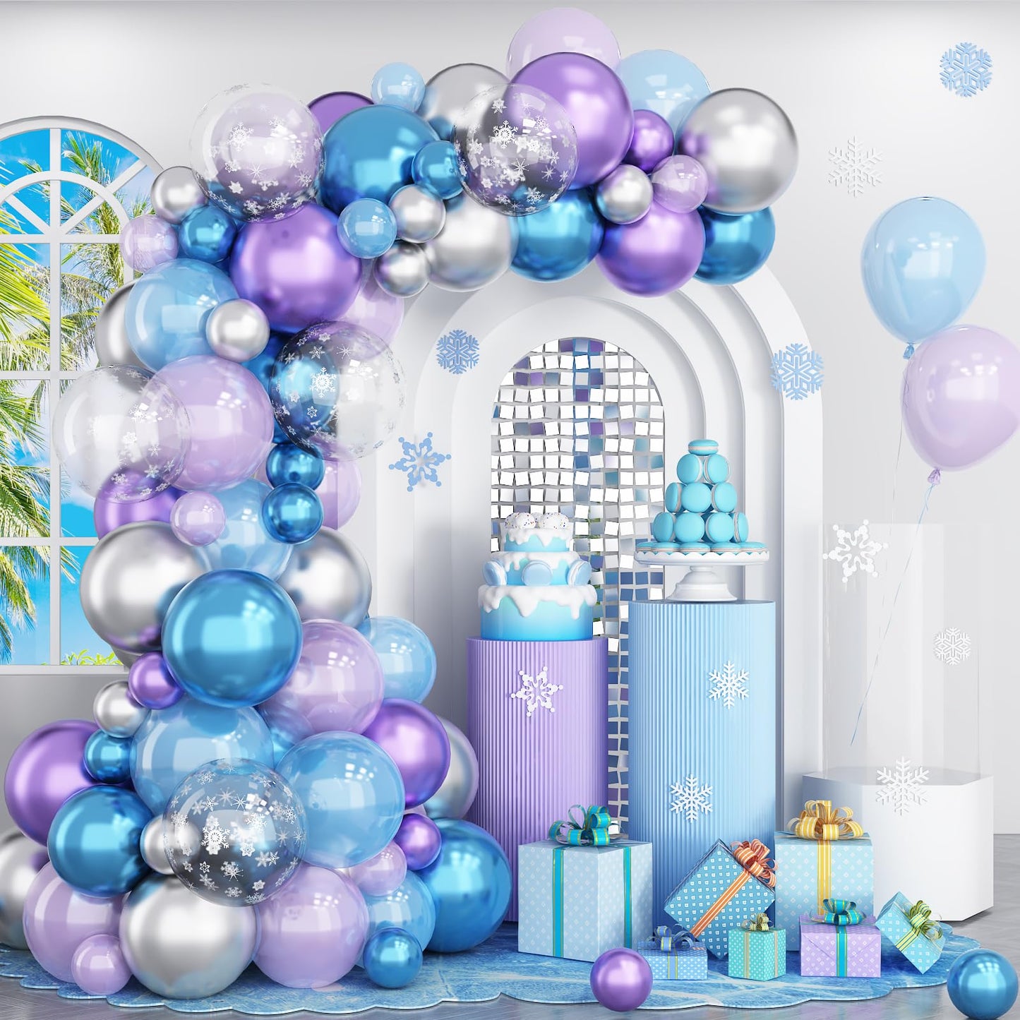 Dusty Blue Sage Green Balloon Arch Kit Slate Fog Blue Pastel Green White Sand Beige Gold Balloons Garland for Jungle Safari Birthday Baby Shower Wedding Party Decorations