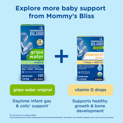 Mommy's Bliss Gas Relief Drops Bottle, Simethicone Drops for Infants, Relieves Stomach Discomfort, Safe & Gentle, Ginger Flavor, 1 Fl Oz (Pack of 1)