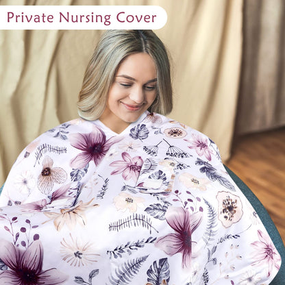 Baby Car Seat Cover, Peekaboo Opening Spring Car Seat Canopy for Baby Girls Boys, Mom Nursing Breastfeeding Covers, Blanket for Infant, Pink Watercolor Flower