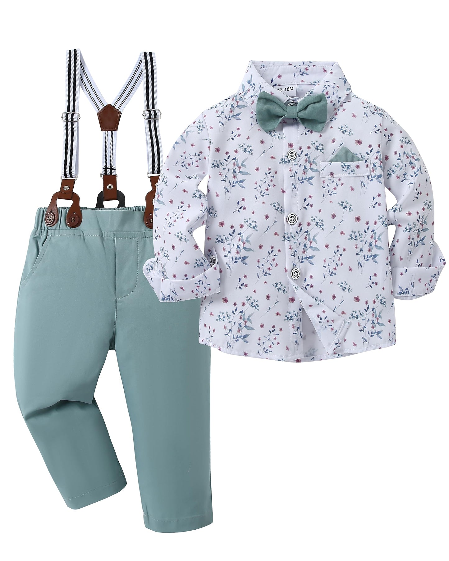 DISAUR Baby Boy Clothes Suits Toddler Dress Shirt With Bowtie Suspender Pants Outfit Sets Gentleman Wedding 1-6 Years