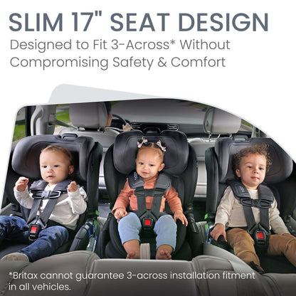 Britax Poplar S Convertible Car Seat, 2-in-1 Car Seat with Slim 17-Inch Design, ClickTight Technology, Arctic Onyx