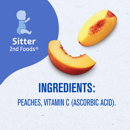 Gerber 2nd Food Baby Food Peach Puree, Natural & Non-GMO, 4 Ounce Tubs, 2-Pack (Pack of 8)