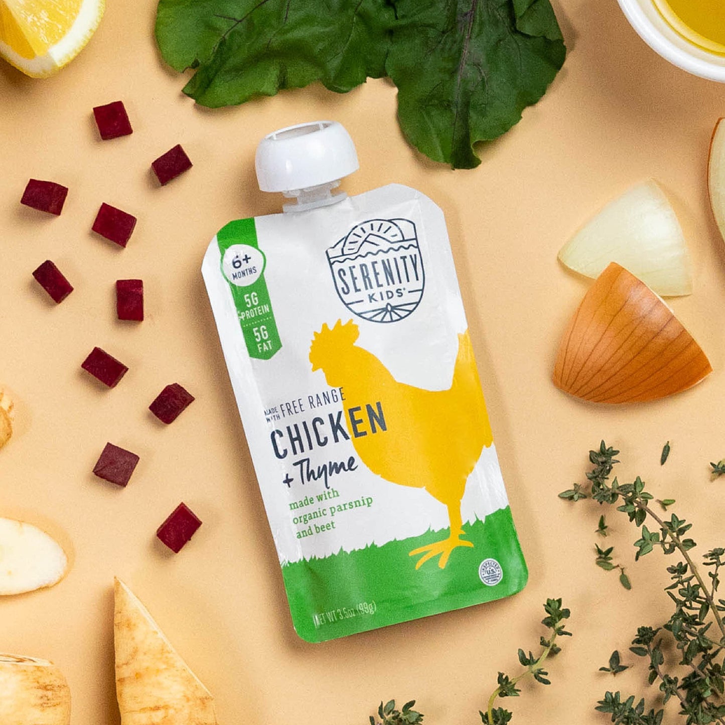 Serenity Kids 7+ Months World Explorers Baby Food Pouches Puree Made With Ethically Sourced Meats & Organic Veggies | 3.5 Ounce BPA-Free Pouch | Beef Chimichurri | 6 Count