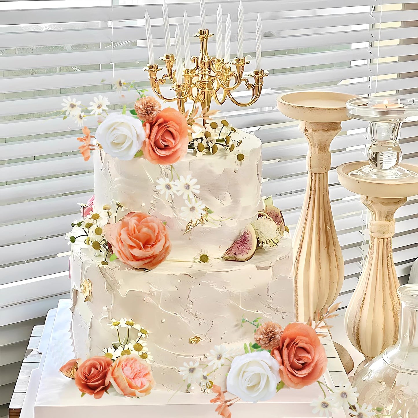 Artificial Flowers Combo for DIY Wedding Bouquets Combo Centerpieces Arrangements Party Bridal Baby Shower Home Decorations-Blush Pink