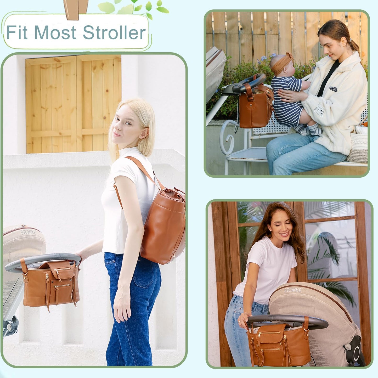 miss fong Stroller Organizer with Insulated Cup Holder Stroller Caddy Stroller Accessory BagStroller Diaper Bag Stroller Storage Stroller Bag with Adjustable Strap to Fit All Strollers (Black)