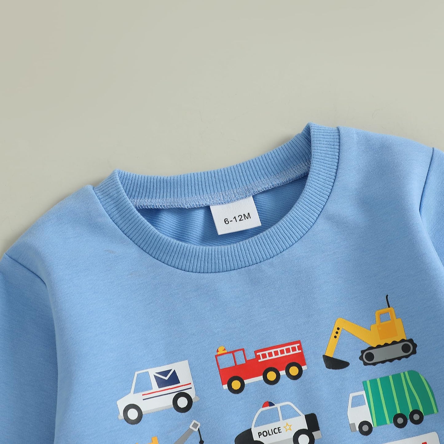 Fernvia Baby Boy Fall Winter Clothes Toddler Kids Solid Outfits Vehicle Long Sleeve Sweatshirt Tops + Joggers Pants Set