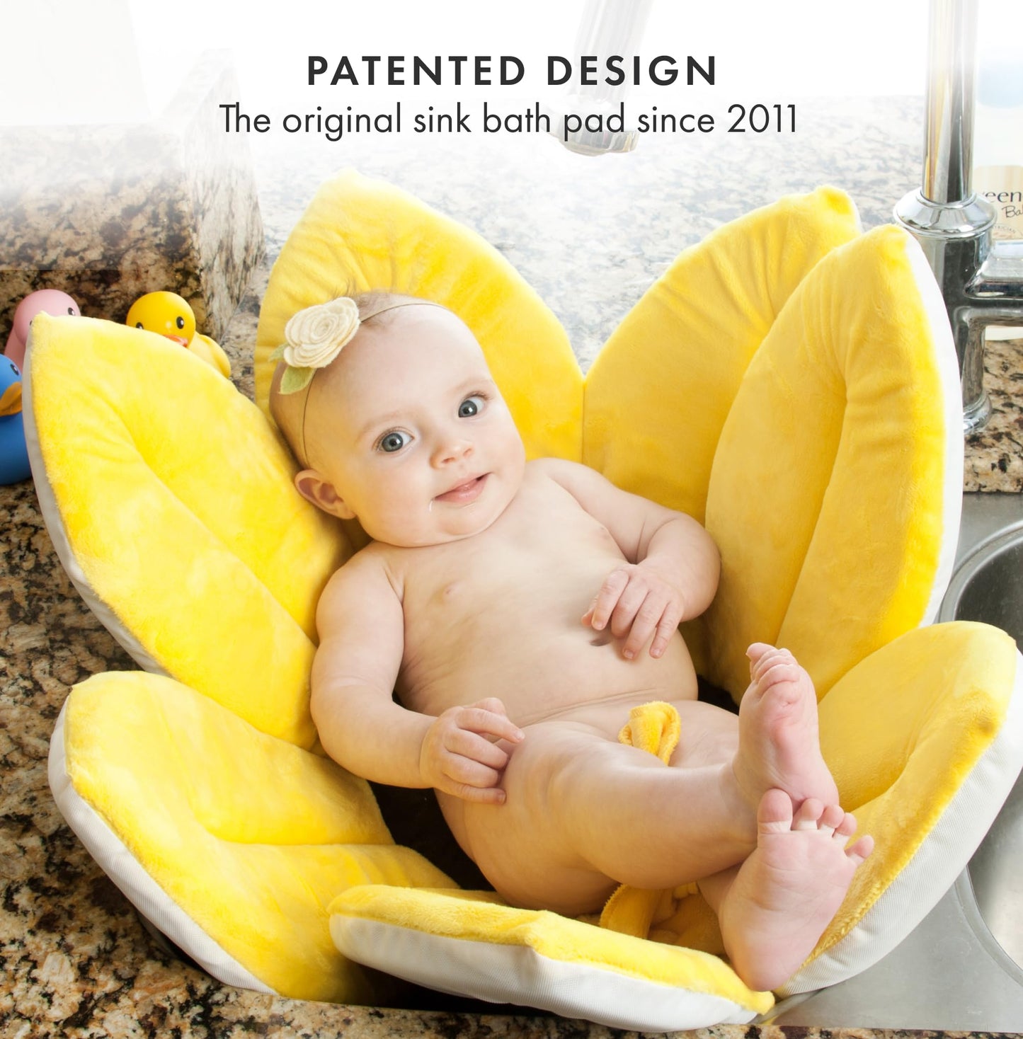 Blooming Bath Baby Bath Seat - Baby Tubs for Newborn Infants to Toddler 0 to 6 Months and Up - Baby Essentials Must Haves - The Original Washer-Safe Flower Seat (Original, Blue)