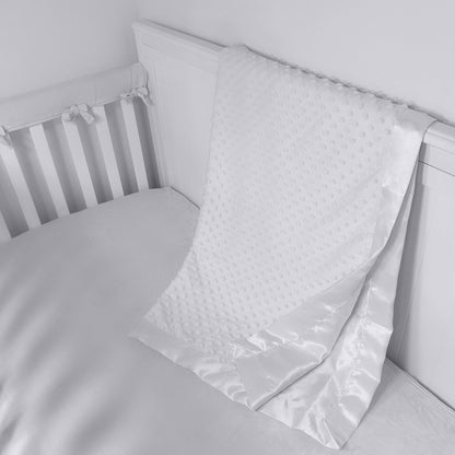 American Baby Company Heavenly Soft Chenille Security Blanket, 2-Layer Design with Minky Dot & Silky Satin, Pink, 14" x 14" for Boys and Girls