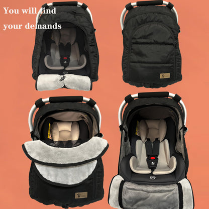 Winter Carseat Cover for Baby Cold-Weather Shield Protection - Baby Car Seat Cover for Infant Car Seat,Waterproof and Windproof Canopy CarSeat Covers for Baby Warm and Cozy Car Seat Covers