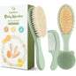 Yoofoss 4 Piece Baby Brush and Comb Set, Wooden Baby Brush with Natural Ultra Soft Goat Hair, Baby Hair Brush for Newborn, Baby Brush Set for Boy Girl