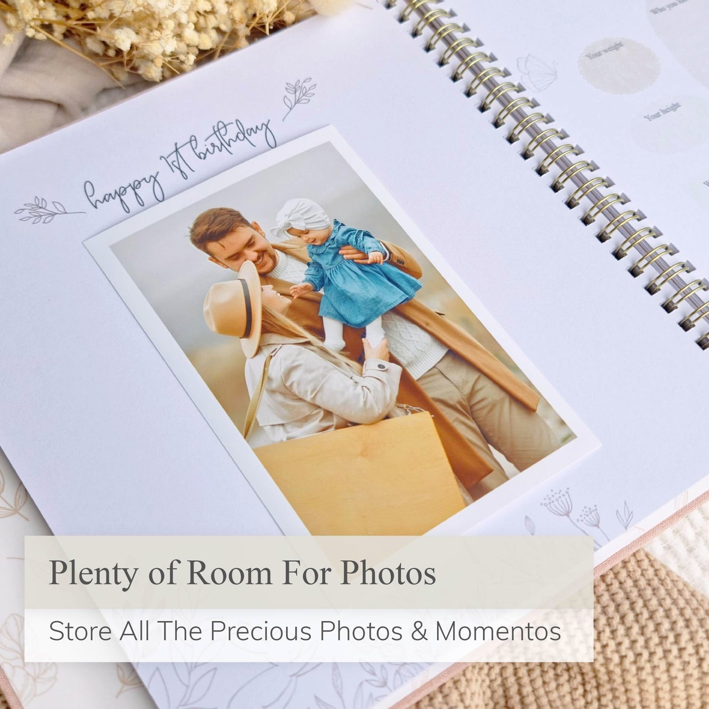 Baby Book Keepsake Boy or Girl Timeless Baby Memory Book First 5 Years for Baby Shower Gender Neutral Baby Scrapbook New Mom Gift Baby Journal from Birth to Age 5 Milestone Book Sage Green