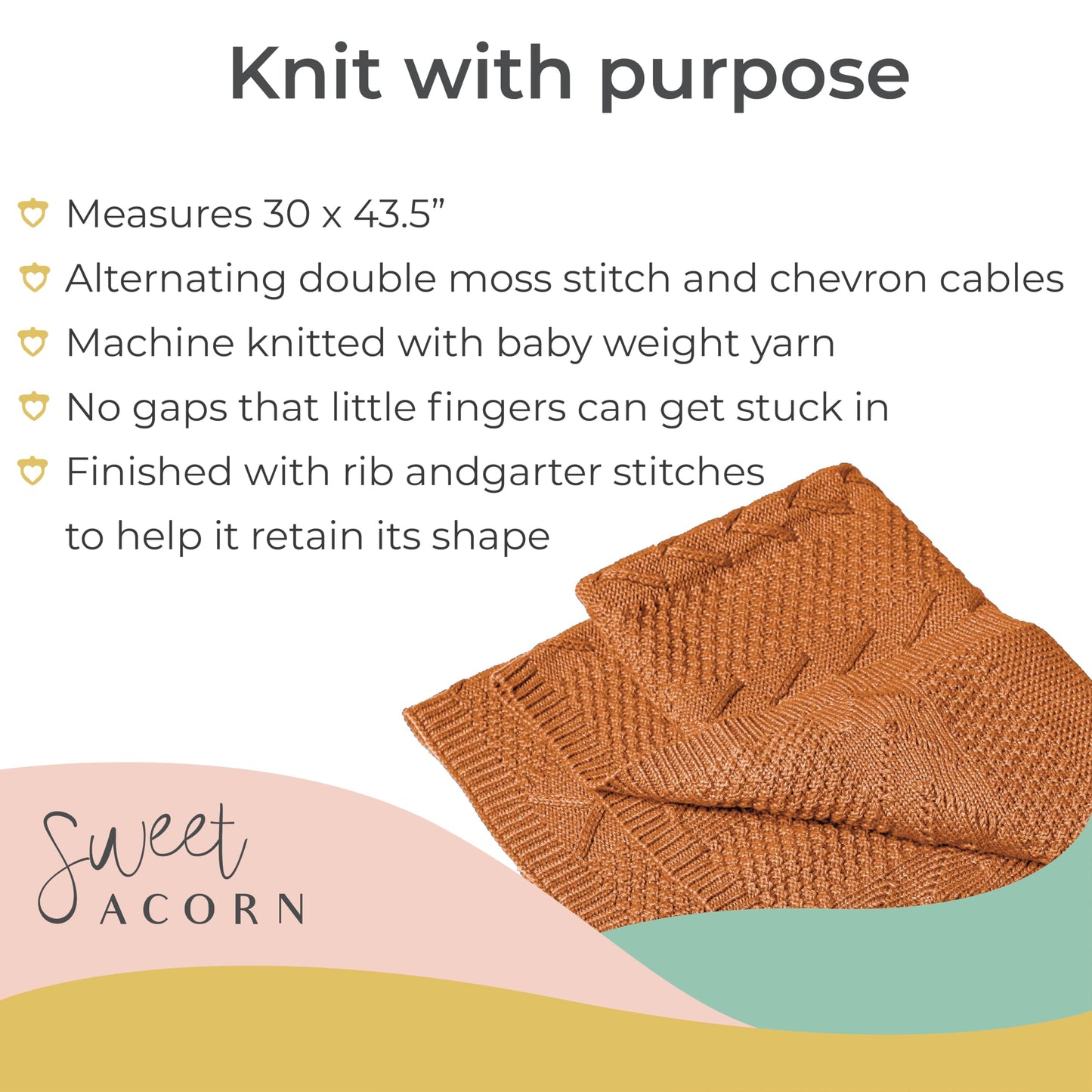Knit Baby Blanket in Elegant Pattern, Organic Cotton Blankets for Crib or Stroller, Receiving Blankets - Salt White