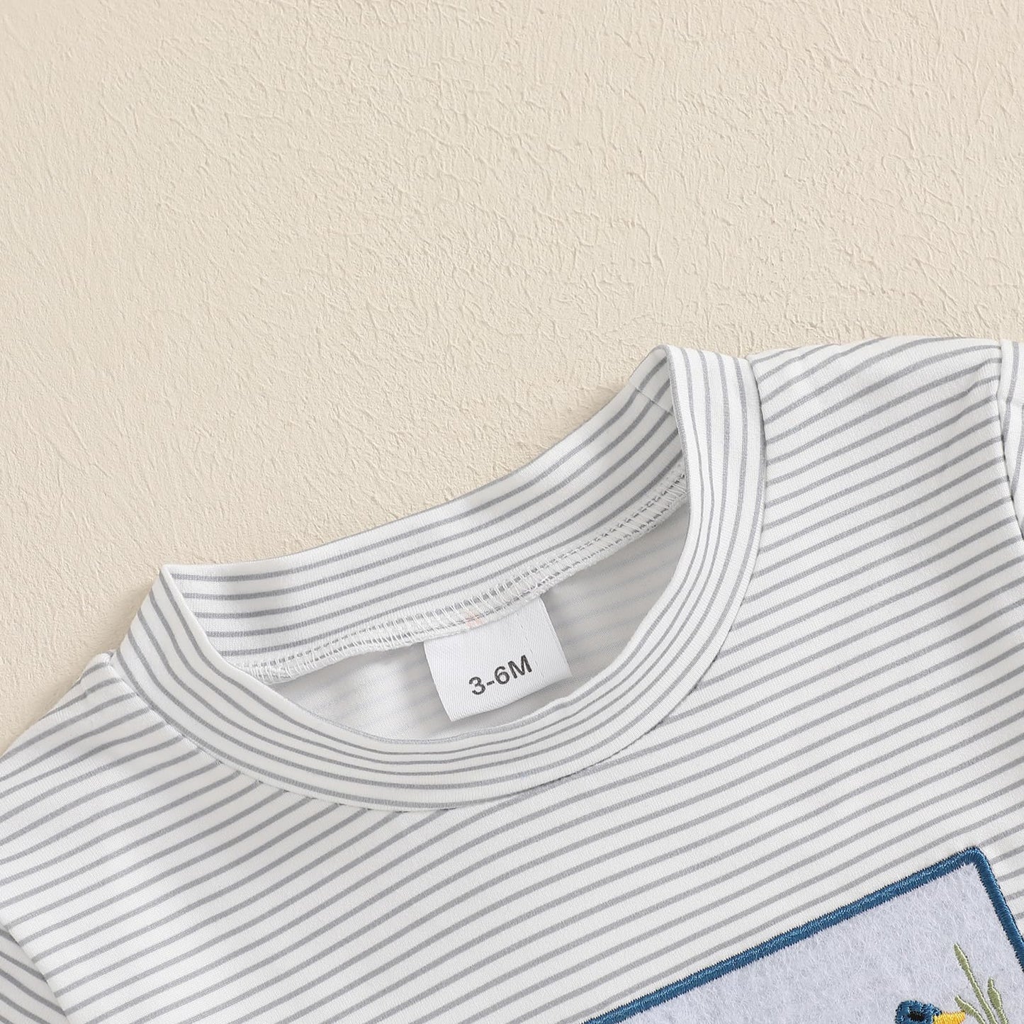 fhutpw Baby Toddler Boy Summer Clothes Embroidery Pattern Short Sleeve Tops & Casual Shorts 6 12 18 Months Outfits Sets