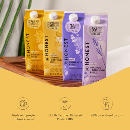 The Honest Company 2-in-1 Cleansing Shampoo + Body Wash for Sensitive Skin | Gentle for Baby | Naturally Derived, Tear-free, Hypoallergenic | Fragrance Free, 10 fl oz