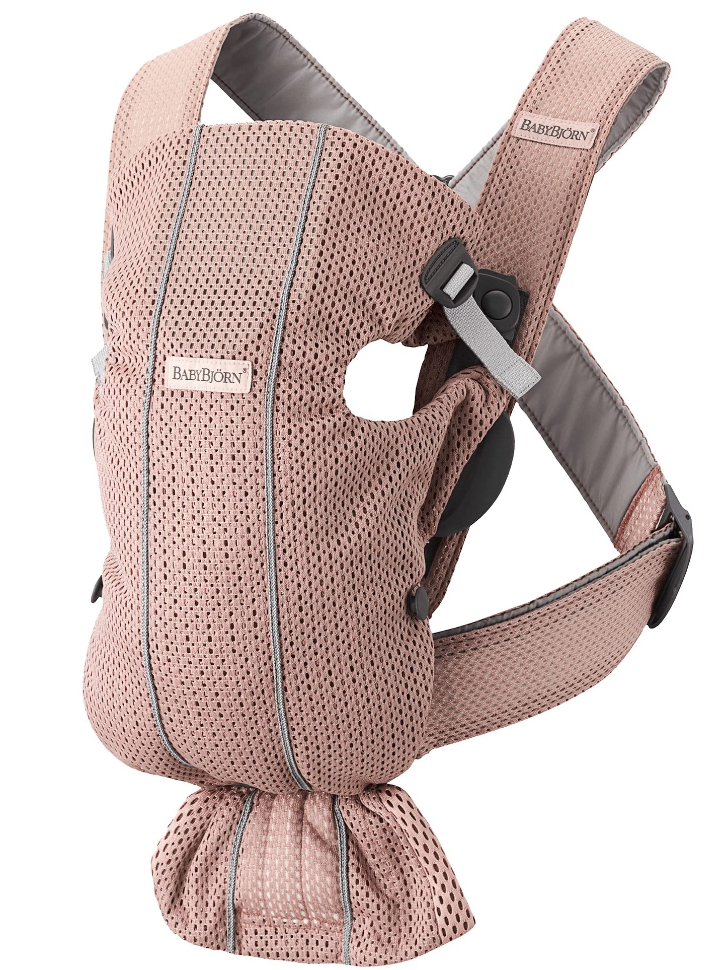 BabyBjörn Baby Carrier Mini, 3D Jersey, Light Beige | Newborn Carrier (7-25 lbs), Ergonomic, Easy-to-Use