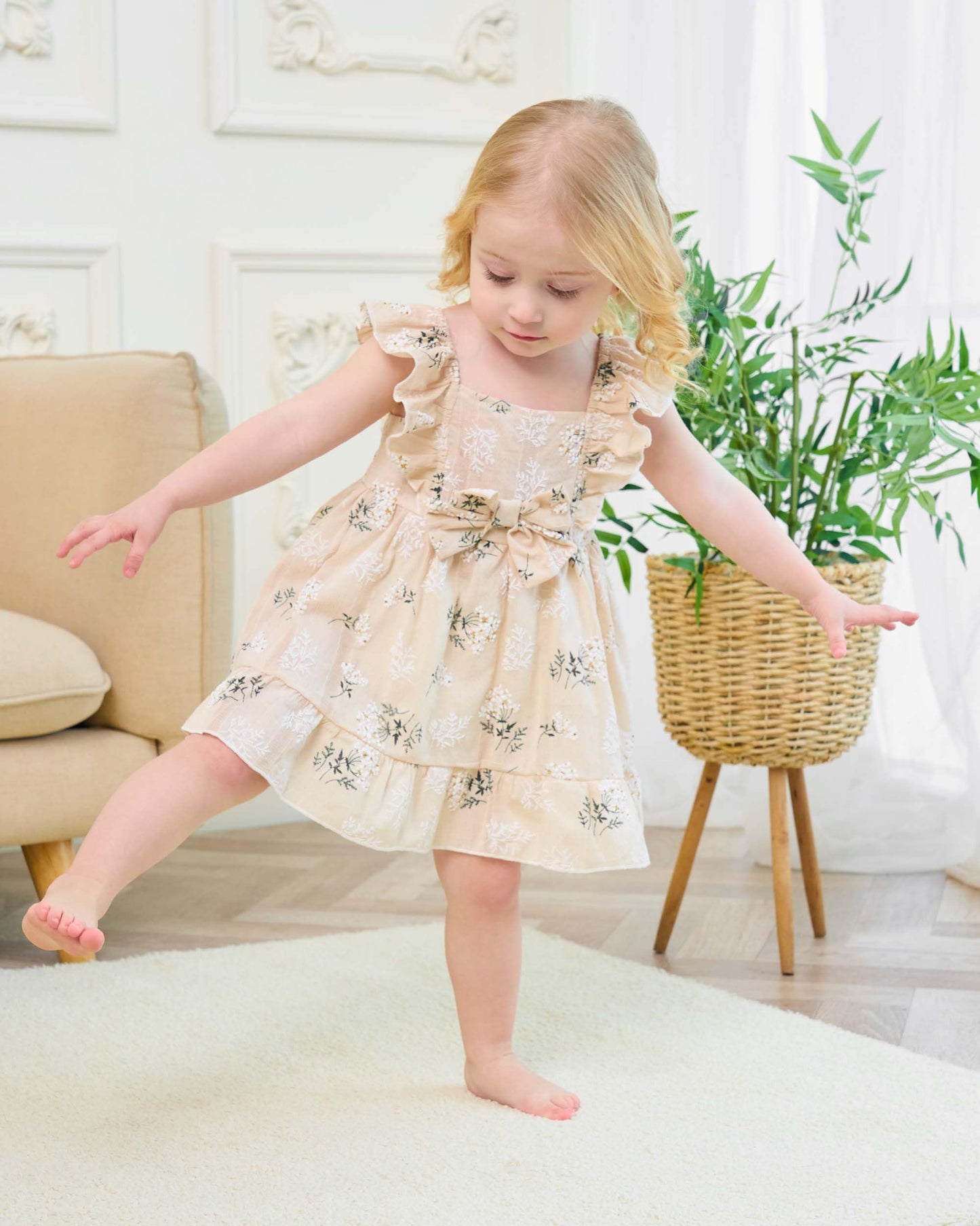 Renotemy Newborn Infant Baby Girl Dresses Summer Outfits Boho Casual Sundress Gifts Toddler Clothes for Girl with Hat and Bag