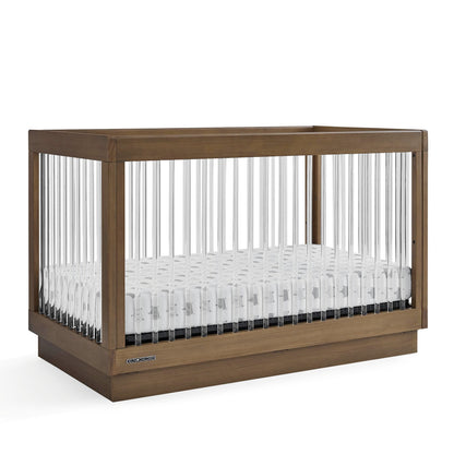 Delta Children James Acrylic 4-in-1 Convertible Crib - Greenguard Gold Certified, Midnight Grey/Acorn