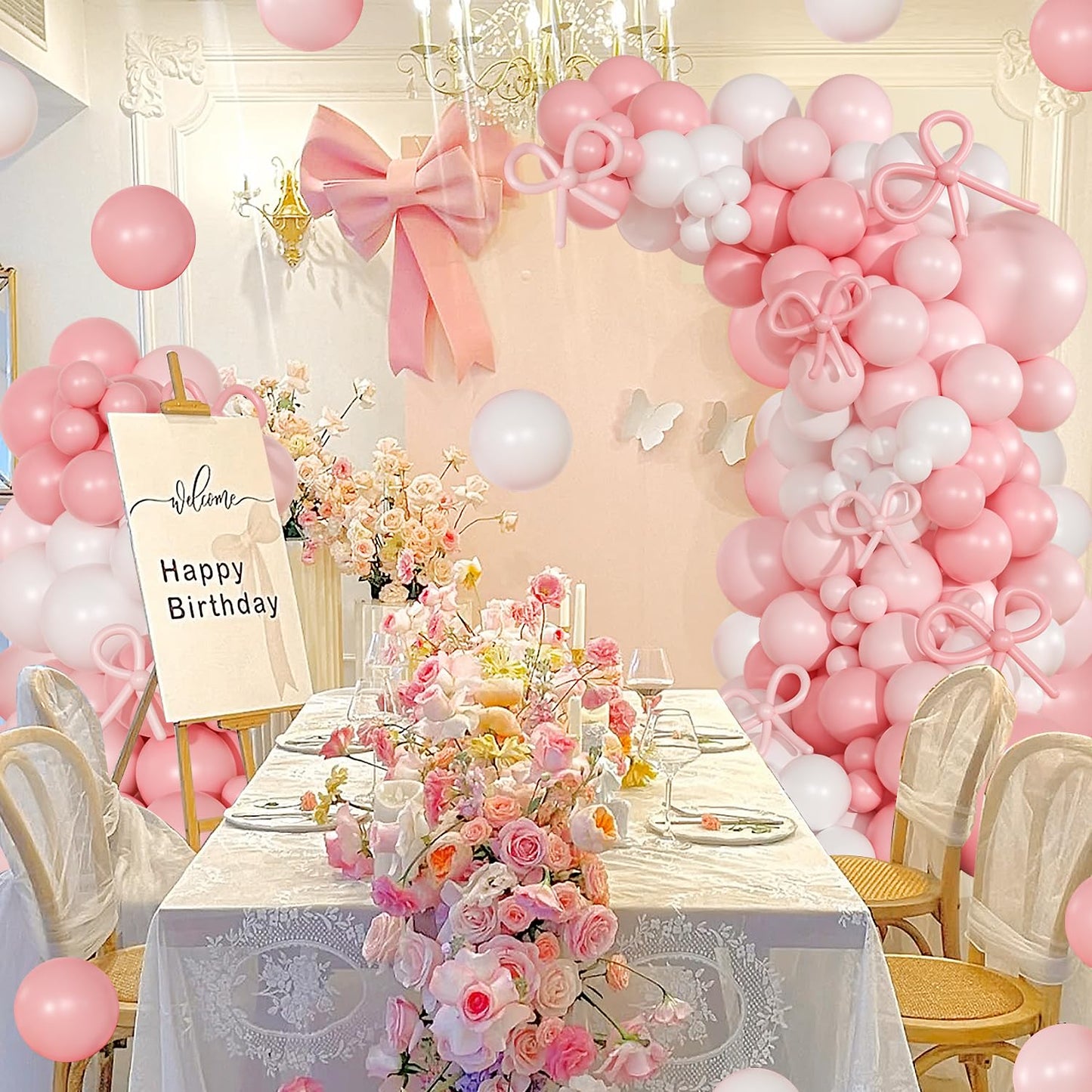 Dusty Pink Balloon Arch Kit 126 Pcs Pink and Sand White Balloon Arch Garland Kit Include Dusty Pink Sand White Balloons for Wedding Birthday Baby Shower Gender Reveal Decorations