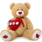 MorisMos Smile Giant Teddy Bear, 51inch Large Stuffed Bears with Big Footprints, Big Stuffed Animals Cuddly Plush Gifts for Girlfriends, Boyfriend, Dark Brown