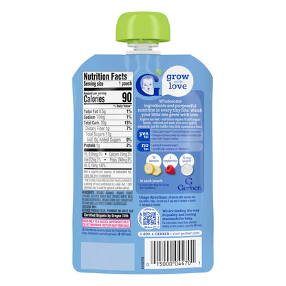 Gerber Baby Food Toddler Apple Pear Peach, 3.5 Oz Pouch