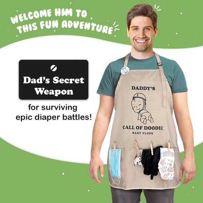 MUNIFICENCE Daddys Call Of Doodie Beige Apron Great Gift for New Dad to be