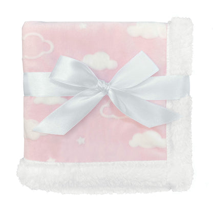 American Baby Company Heavenly Soft Chenille Sherpa Receiving Blanket, 3D Pink, 30" x 35", Warm and Cozy for Boys and Girls, Ideal for Baby Carrier, Stroller, and Travel