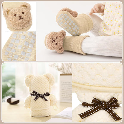 Baby Gift Set for Newborn – Handprint & Footprint Photo Frame, Bunny Rattle, Blanket, Socks, Towel Bear, Carriage Pendant, Nipple Clip – Newborn Baby Gift Basket for Boys & Girls