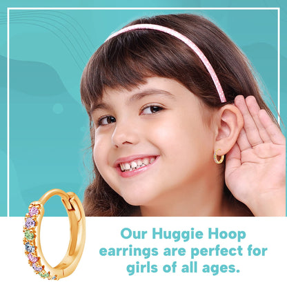 Chanteur Hypoallergenic Huggie Earrings for Girls & Women - Small Hoop Design, Perfect for Teens & Kids