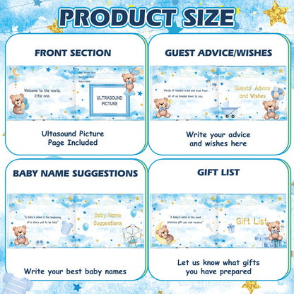 27 Pcs Butterfly Floral Baby Shower Guest Book Set Baby Shower Sign in Guest Floral Book Place Table Cards with Gold Pen Adhesive Photo Corner for Birthday Party