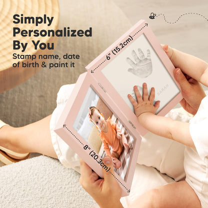 Baby Hand and Footprint Kit, Quick Dry Clay - Newborn Keepsake Feet and Handprint Kit, Nursery Picture Frame, Personalized New Mom Gifts for Baby Showers & Registry, First Mother's Day (Alpine White)