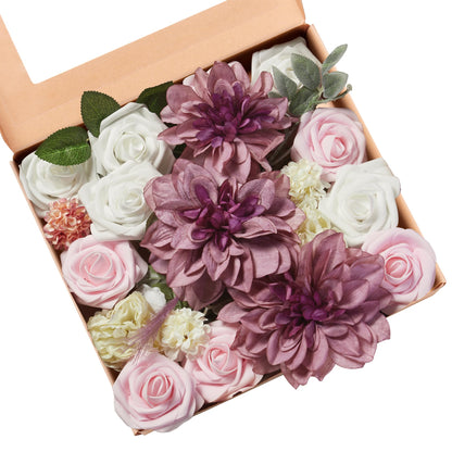 Artificial Flowers Combo, Fake Flowers for DIY Tables Centerpieces Baby Shower Bridal Shower Wedding Bouquet Arrangements Party Candle Holder Cake Decor Flower Home Decorations