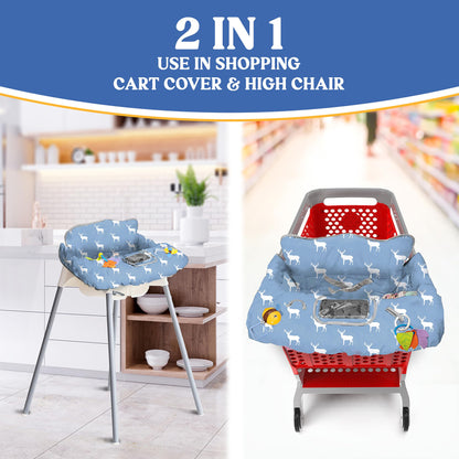 Shopping Cart Cover for Baby PILLANI, High Chair Cover for Restaurant Seat, Grocery Cart Cover for Baby Girl and Boy, Cotton Buggy Covers for Babies, Toddler Shopping Cart Cover