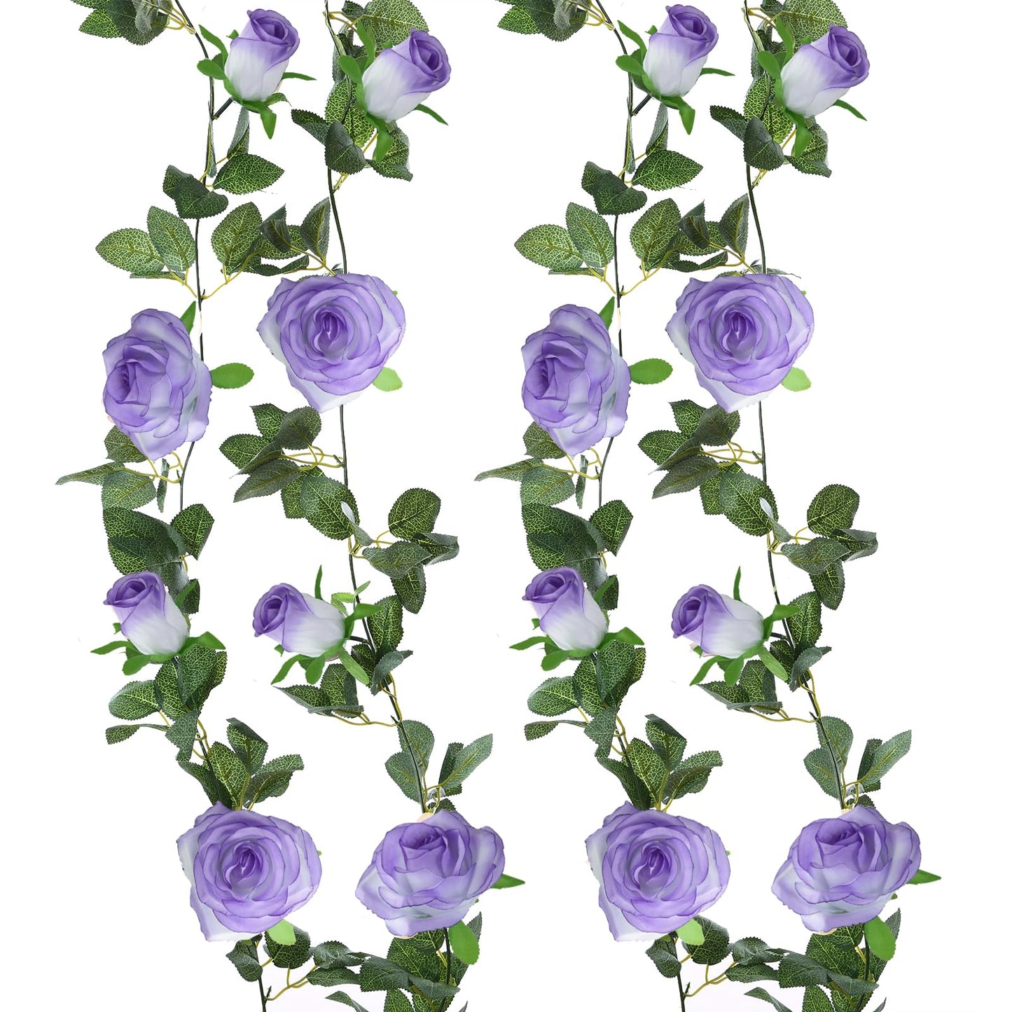 Felice Arts 2 Pack Pink Artificial Rose Garland Each 6.5FT Fake Rose Vine Hanging Floral Garland for Wedding Flowers Table Centerpiece Arrangement Baby Shower Decor