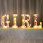 Woodland Greenery Centerpieces Baby Marquee Light up Sign Letters 8.26'' Baby Shower Letter Battery Operated Gender Reveal Birthday Party Decor for Home Table(Flower Girl,Pink)