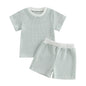 VISGOGO Baby Boy Girls Toddler Summer Outfit Striped T-shirt Toddler Boy Summer Clothes 6 12 18 Months 2 3 4 5 T Short Set
