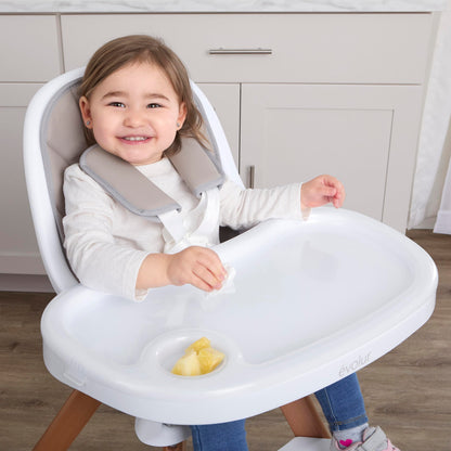 Evolur Zoodle 2 in 1 Convertible Baby High Chair in Light Gray
