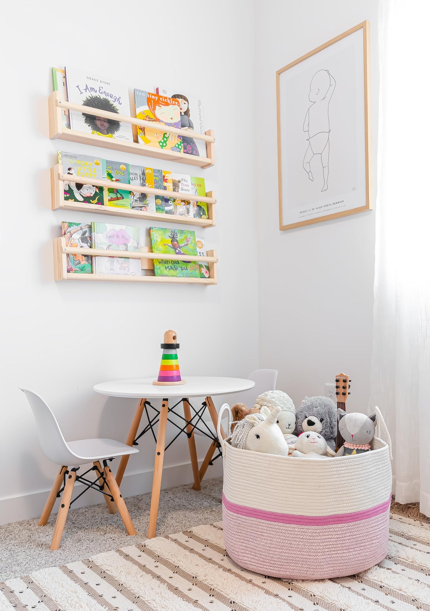 OrganiHaus Large Blanket Basket for Living Room 20x13, Rainbow Rope Basket for Classroom Organization, Toy Storage Basket, Woven Kids Laundry Basket, Baby Toy Box, Cute Storage Basket, Nursery Hamper