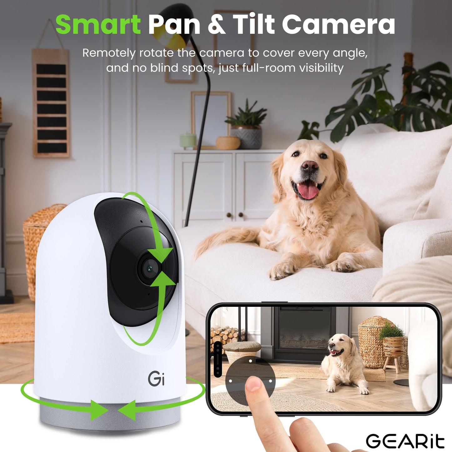 GEARit Baby Monitor with Camera & Audio 2K Video with Motion & Crying Detection, 2 Way Audio Easy WiFi Setup, Remote Monitoring - Easy to Set Crib Monitor with Adjustable Stand