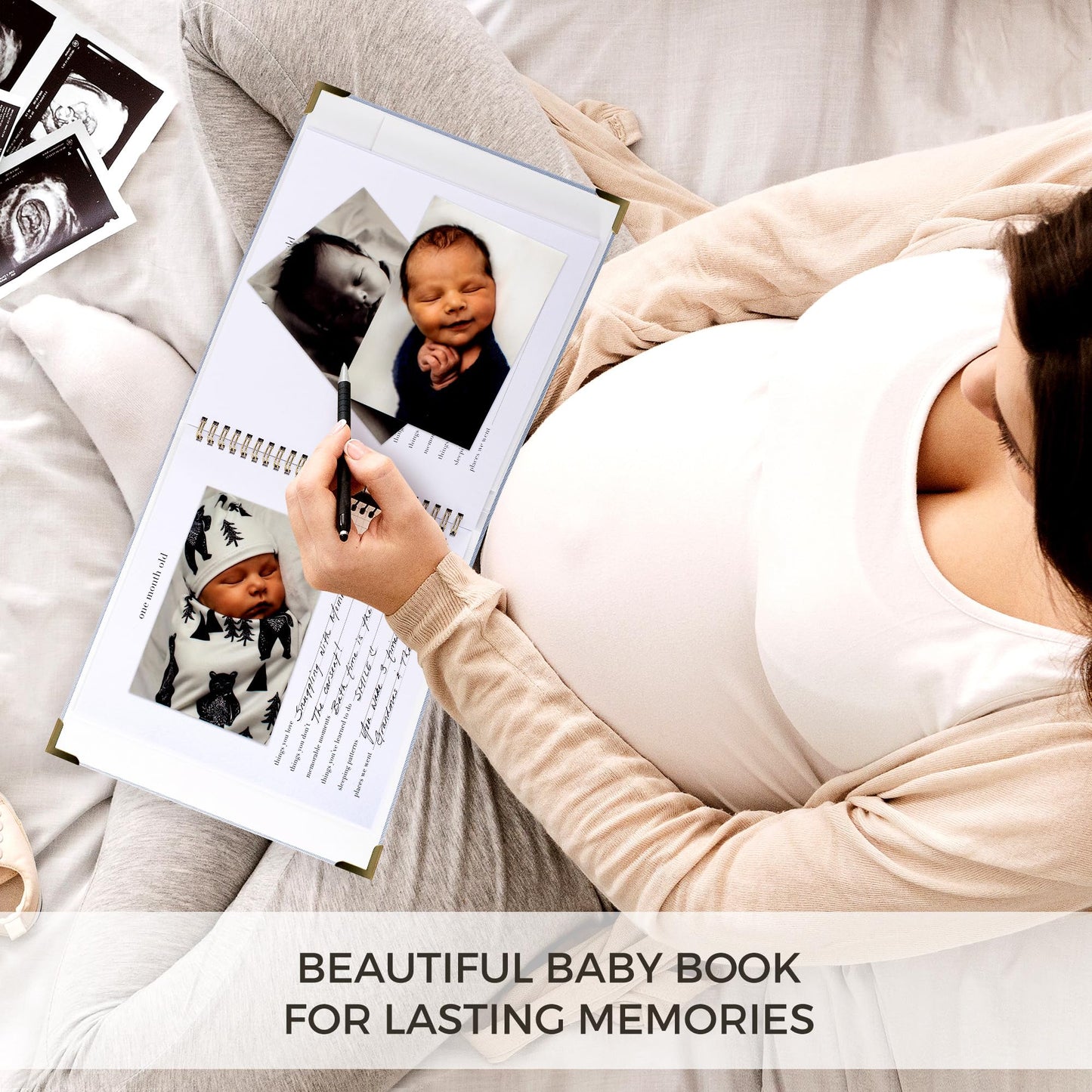 Keepsake Baby Memory Book for Boys and Girls – Timeless First 5 Year Baby Book – Neutral Journal Scrapbook or Photo Album - Record a Milestone for Every Event from Birth to Age 5