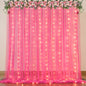 White Tulle Backdrop Curtain with Lights String for Parites 10×8ft Sheer Backdrop Curtains White Curtain Backdrop for Wedding Baby Shower Birthday Party Photo Shoot Decorations(2 Panels 10ft×8ft)