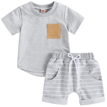 Mubineo Infant Toddler Baby Boy Summer T Shirt Shorts Outfits Short Sleeve Tee Tops Clothes Set